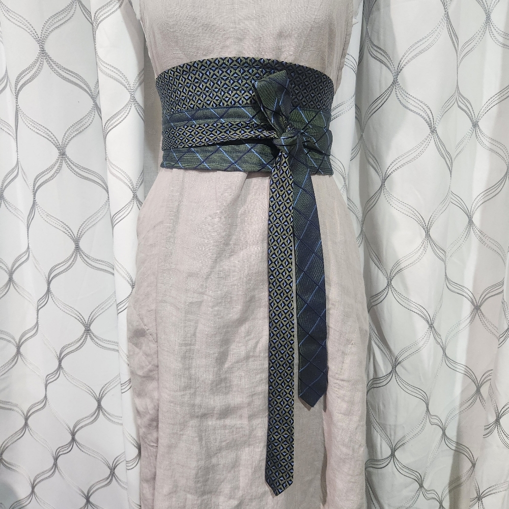 Hand Crafted 100% Silk Reclaimed Upcycled Wide Obi Wrap Belt Xs-xl+